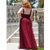 Luxusní dlouhé šaty 7303 bordo (* Velikost 9XL / 58 / 26 / 30)