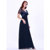 Ever Pretty tmavě modré šaty 7706 (* Velikost 9XL / 58 / 26 / 30)