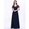 Ever Pretty tmavě modré šaty 7706 (* Velikost 9XL / 58 / 26 / 30)