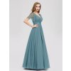 Ever Pretty plesové šaty modro šedé 7962 (* Velikost 9XL / 58 / 26 / 30)
