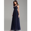 Ever Pretty dlouhé tmavě modré šaty 7764 (* Velikost 9XL / 58 / 26 / 30)