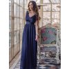 Ever Pretty dlouhé tmavě modré šaty 7764 (* Velikost 9XL / 58 / 26 / 30)