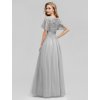 Ever Pretty plesové šaty šedé 0904 (* Velikost 7XL / 54 / 22 / 26)