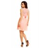 Plesové šaty krátké s krajkou jemně růžové HS367 (* Velikost XL/42)