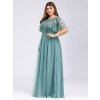 Ever Pretty plesové šaty zeleno modrá 0904 (* Velikost 7XL / 54 / 22 / 26)