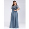 Ever Pretty plesové šaty modro šedé 0904 (* Velikost 7XL / 54 / 22 / 26)