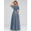 Ever Pretty plesové šaty modro šedé 0904 (* Velikost 7XL / 54 / 22 / 26)