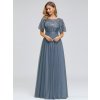 Ever Pretty plesové šaty modro šedé 0904 (* Velikost 7XL / 54 / 22 / 26)