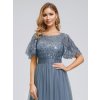 Ever Pretty plesové šaty modro šedé 0904 (* Velikost 7XL / 54 / 22 / 26)
