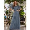 Ever Pretty plesové šaty modro šedé 0904 (* Velikost 7XL / 54 / 22 / 26)