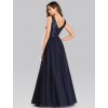 Tmavě modré šaty s flitry 0849 (* Velikost 4XL / 48 / 16 / 20)