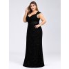 Dlouhé černé šaty Ever Pretty 7919 (* Velikost 7XL / 54 / 22 / 26)
