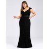 Dlouhé černé šaty Ever Pretty 7919 (* Velikost 7XL / 54 / 22 / 26)