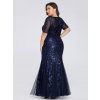 Ever Pretty tmavě modré šaty mořská panna 7707 (* Velikost 9XL / 58 / 26 / 30)