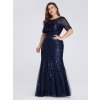 Ever Pretty tmavě modré šaty mořská panna 7707 (* Velikost 9XL / 58 / 26 / 30)