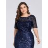 Ever Pretty tmavě modré šaty mořská panna 7707 (* Velikost 9XL / 58 / 26 / 30)