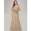 Ever Pretty zlaté šaty mořská panna 7707 (* Velikost 9XL / 58 / 26 / 30)