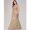 Ever Pretty zlaté šaty mořská panna 7707 (* Velikost 9XL / 58 / 26 / 30)