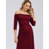 Ever Pretty bordo šaty s rozparkem 7852 (* Velikost M / 38 / 06 / 10)