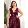 Luxusní bordo šaty Ever Pretty 0825 (* Velikost 7XL / 54 / 22 / 26)