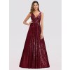Luxusní bordo šaty Ever Pretty 0825 (* Velikost 7XL / 54 / 22 / 26)