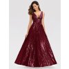Luxusní bordo šaty Ever Pretty 0825 (* Velikost 7XL / 54 / 22 / 26)