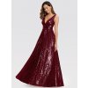 Luxusní bordo šaty Ever Pretty 0825 (* Velikost 7XL / 54 / 22 / 26)