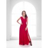 Eva & Lola Dámské červené dlouhé šaty s krajkou 1326 (* Velikost S/36)