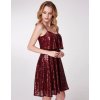 Ever Pretty krátké bordo šaty s flitry 4054 (* Velikost XXL / 44 / 12 / 16)