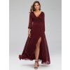 Ever Pretty luxusní tmavě bordo šaty 0739 (* Velikost 9XL / 58 / 26 / 30)