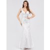 Bílé šaty Ever Pretty dlouhé 7886 (* Velikost 7XL / 54 / 22 / 26)