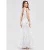Bílé šaty Ever Pretty dlouhé 7886 (* Velikost 7XL / 54 / 22 / 26)