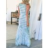 Letní šaty dlouhé batikované tyrkys 0084 (* Velikost XL / 42 / 10 / 14)