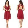 Společenské šaty bordo s krajkou krátké 1340 (* Velikost XS / 34 / 04 / 06)