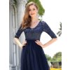 Ever Pretty plesové modré šaty s flitry 0878 (* Velikost 5XL / 50 / 18 / 22)