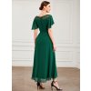 Ever Pretty šaty tmavě zelené asymetrické 465 (* Velikost 9XL / 58 / 26 / 30)