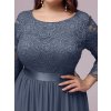 Ever Pretty krajkové modrošedé šaty 7412 (* Velikost 9XL / 58 / 26 / 30)