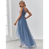 Ever Pretty taneční šaty asymetrické modrošedé 793 (* Velikost 9XL / 58 / 26 / 30)