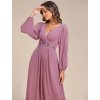 Starorůžové šaty dlouhé s dlouhým rukávem 0461 (* Velikost 9XL / 58 / 26 / 30)