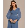 Ever Pretty luxusní šedo modré šaty 1981 (* Velikost 9XL / 58 / 26 / 30)