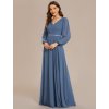 Ever Pretty luxusní šedo modré šaty 1981 (* Velikost 9XL / 58 / 26 / 30)