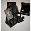 17358 2 7269 luxusni hedvabna kravata a knoflicky black boretti