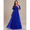 Ever Pretty plesové šaty safírové 0904 (* Velikost 7XL / 54 / 22 / 26)