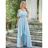 Ever Pretty šaty světle modré dlouhé s volánkem 1736 (* Velikost 9XL / 58 / 26 / 30)