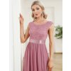 Ever Pretty růžové orchyd šaty s krajkou 646 (* Velikost 9XL / 58 / 26 / 30)