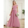 Ever Pretty růžové orchyd šaty s krajkou 646 (* Velikost 9XL / 58 / 26 / 30)