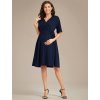 Ever Pretty krátké těhotenské šaty modré 01801 (* Velikost L / 40 / 10 / 12)