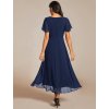 Ever Pretty šaty midi délka v tmavě modré barvě 2084 (* Velikost 9XL / 58 / 26 / 30)