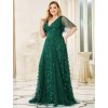 Dámské luxusní zelené šaty Ever Pretty 0734 (* Velikost 9XL / 58 / 26 / 30)