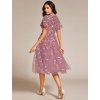 Ever Pretty šaty midi délka v barvě orchidej 2230 (* Velikost 9XL / 58 / 26 / 30)